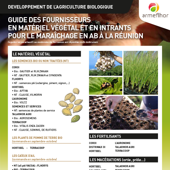Guide des fournisseurs pour le maraîchage en AB à La Réunion
