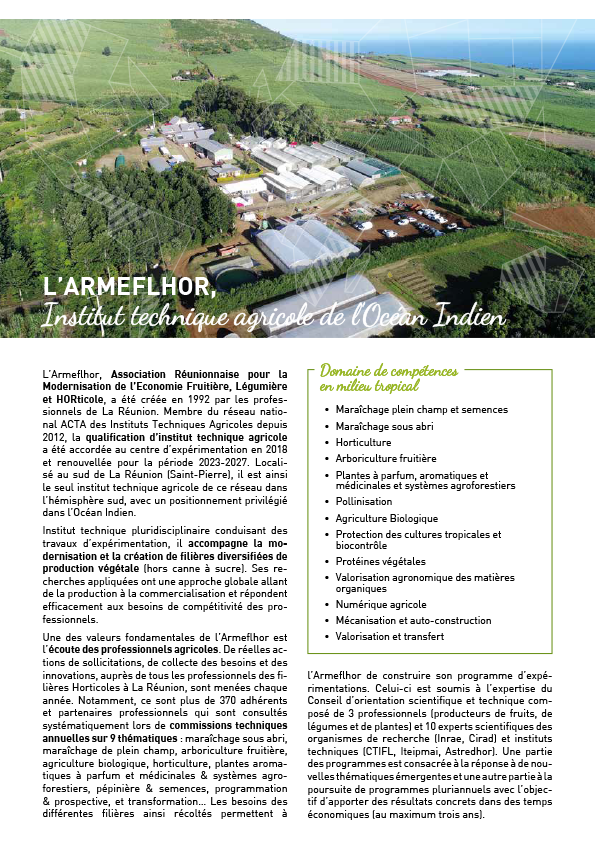 L’Armeflhor, Institut technique agricole de l’Océan Indien